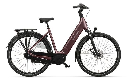 Batavus Finez PT Flex accu Dames - Burgundy Red Matt